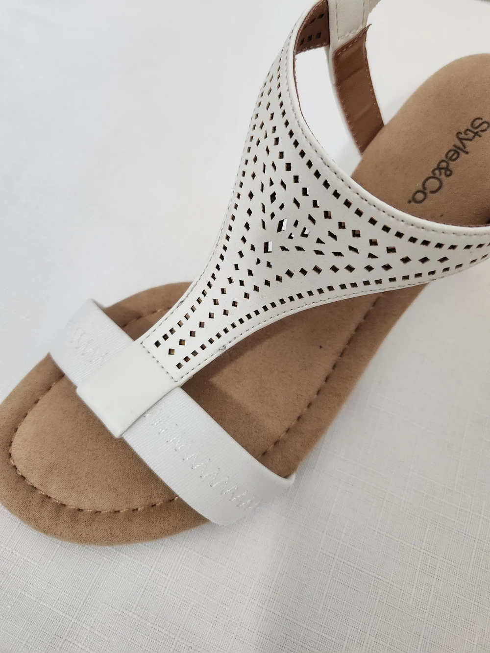 Style & Co. Vacanzaa White Wedge Sandals-size 6.5